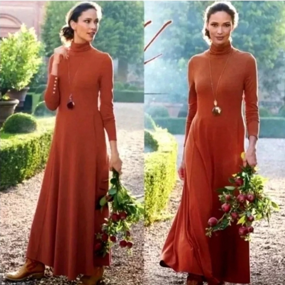 NwOT Soft Surroundings Jackie Maxi Dress Copper Burnt Orange M/PM